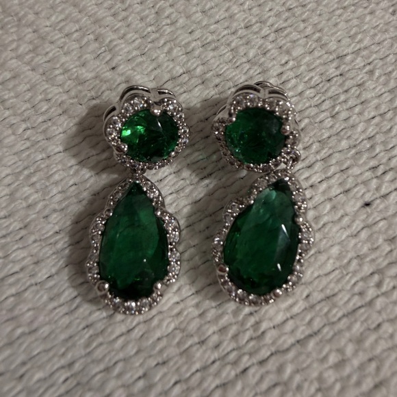 Kenneth Jay Lane Cubic Zirconia TearDrop Earrings - Picture 3 of 7